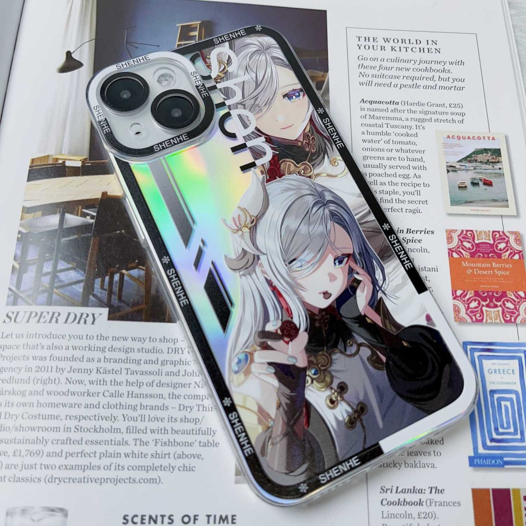 Genshin Impact Shenhe Compatible with iPhone Apple 14 Angel Eyes Clear Full Wrap Phone Case Drop Proof Soft Case Two-Dimensional