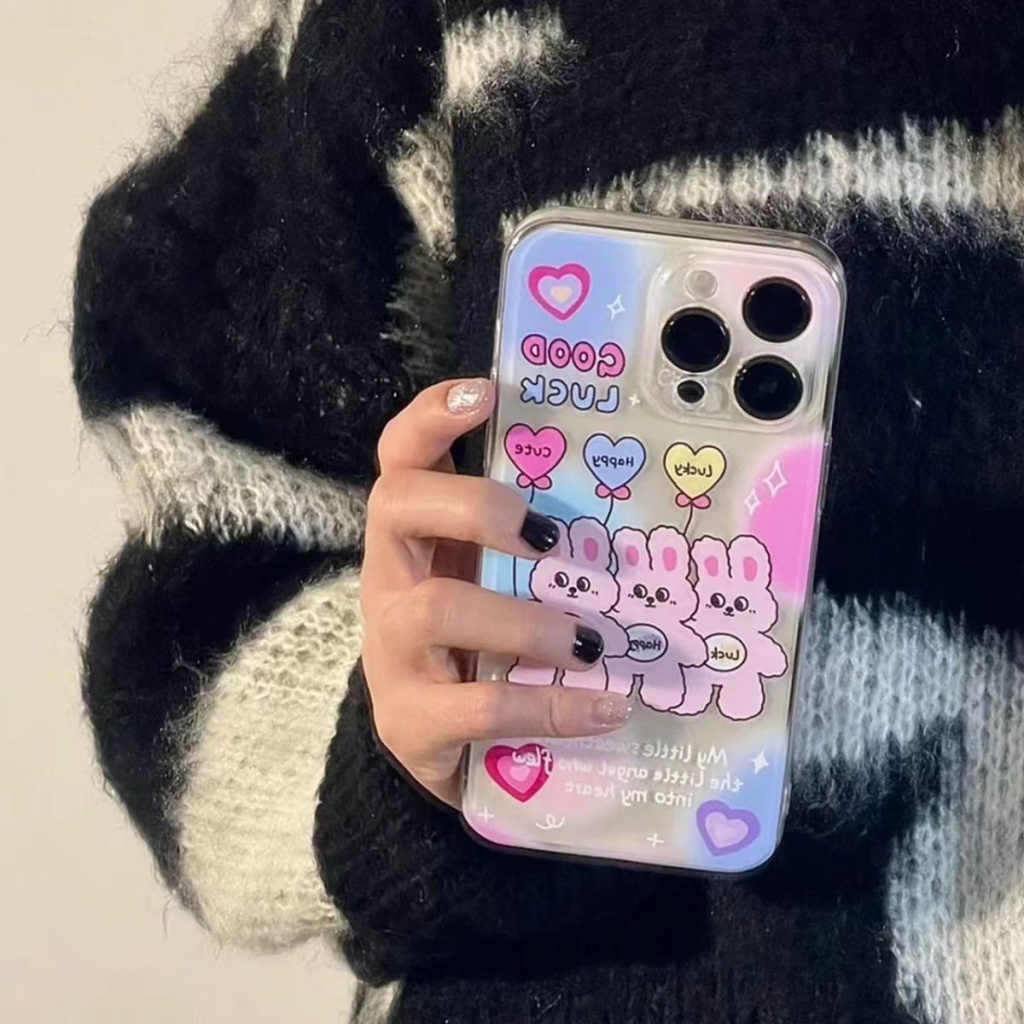 ✅Ốp Điện Thoại Mềm In Hình Chú Thỏ Dễ Thương Cho iPhone 14 / 13promax 12 / 11pro xr / xs 7 / 8p / 11