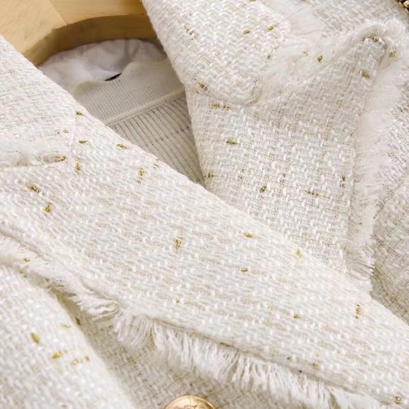 Áo Khoác Dáng Ôm Có Thắt Lưng Màu Vàng Kim Thời Trang Mùa Thu Cho Nữ