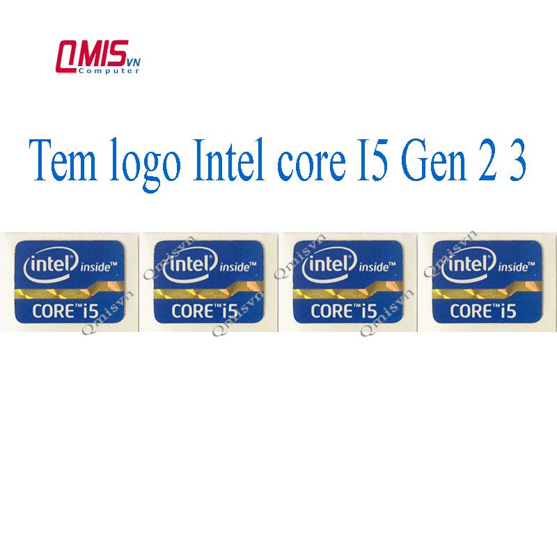 01 cái TEM LOGO INTEL CORE I5 I7 Thế hệ 2 3, Gen 2 3 - TEM LOGO CPU INTEL DÁN MÁY TÍNH PC LAPTOP - STICKER