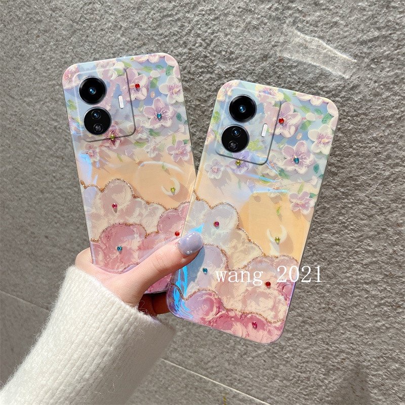 Ốp Điện Thoại Mềm Họa Tiết Hoa Đính Đá Lấp Lánh Bảo Vệ Toàn Diện Cho Realme C55 / Realme C55 NFC 2023
