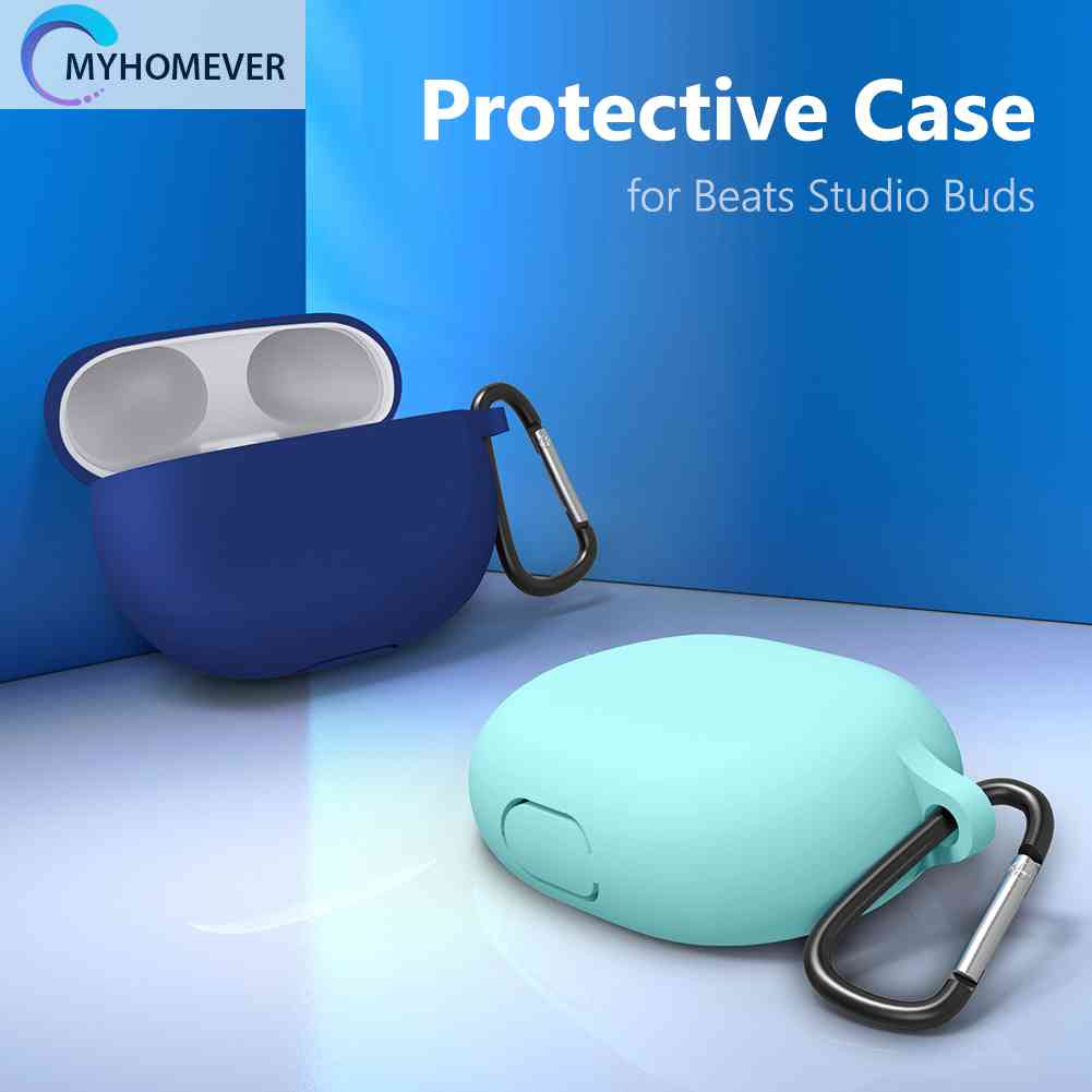 Vỏ Bảo Vệ Hộp Sạc Tai Nghe Beats Studio Bằng Silicon Mềm Kèm Móc Tiện Dụng