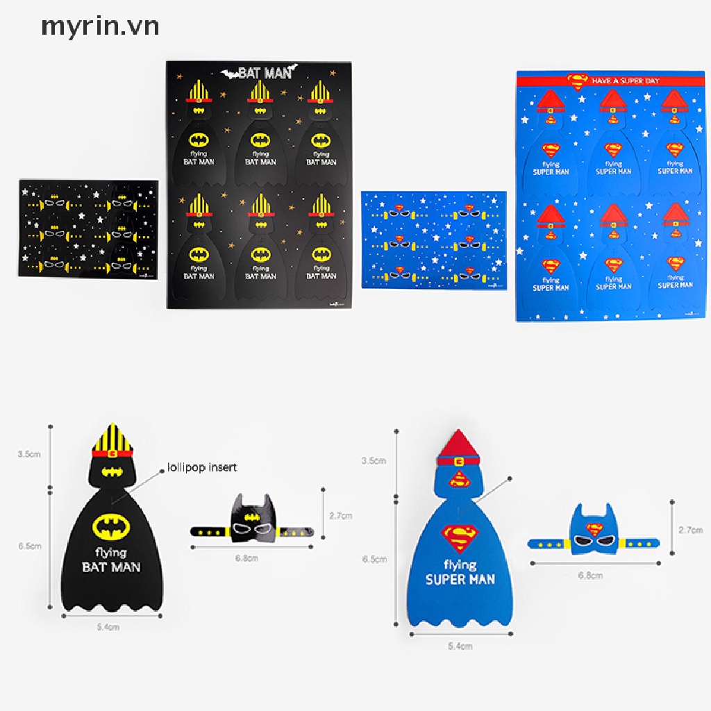 Set 48 Túi Đựng Kẹo Mút In Họa Tiết Hoạt Hình Dễ Thương