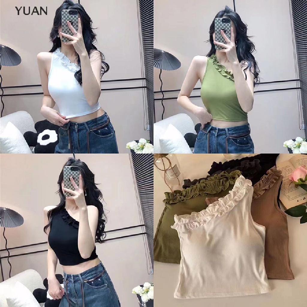CRLNHC Áo Croptop Trễ Vai Không Tay Thời Trang Mùa Hè Gợi Cảm Cho Nữ