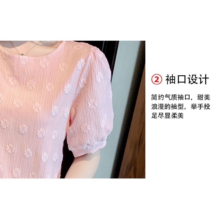 Áo Thun Tay Phồng Ngắn Cổ Tròn Phối Ren Phong Cách Vintage Pháp N518