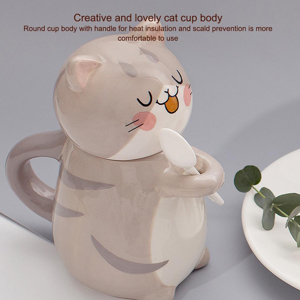 Cốc Ăn Sáng Có Nắp Đậy Và Muỗng Họa Tiết Hoạt Hình Phong Cách Nhật Bản Dễ Thương