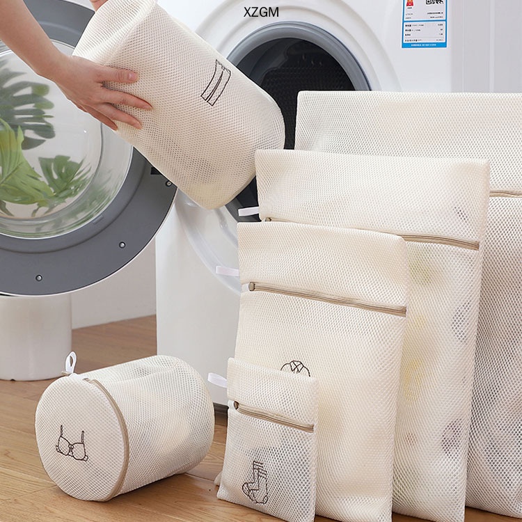 Tại chỗ. Túi giặt hai lớp dành riêng cho máy giặt. Chống biến dạng quần áo. Dấu hiệu phân loại quần áo thêu. Túi lưới giặt dày