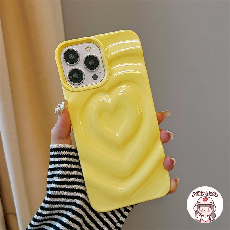 Ốp Điện Thoại TPU Mềm Hình Trái Tim 3D Chống Mồ Hôi Cho IPhone 14 Pro Max 13 12 11 Pro Max