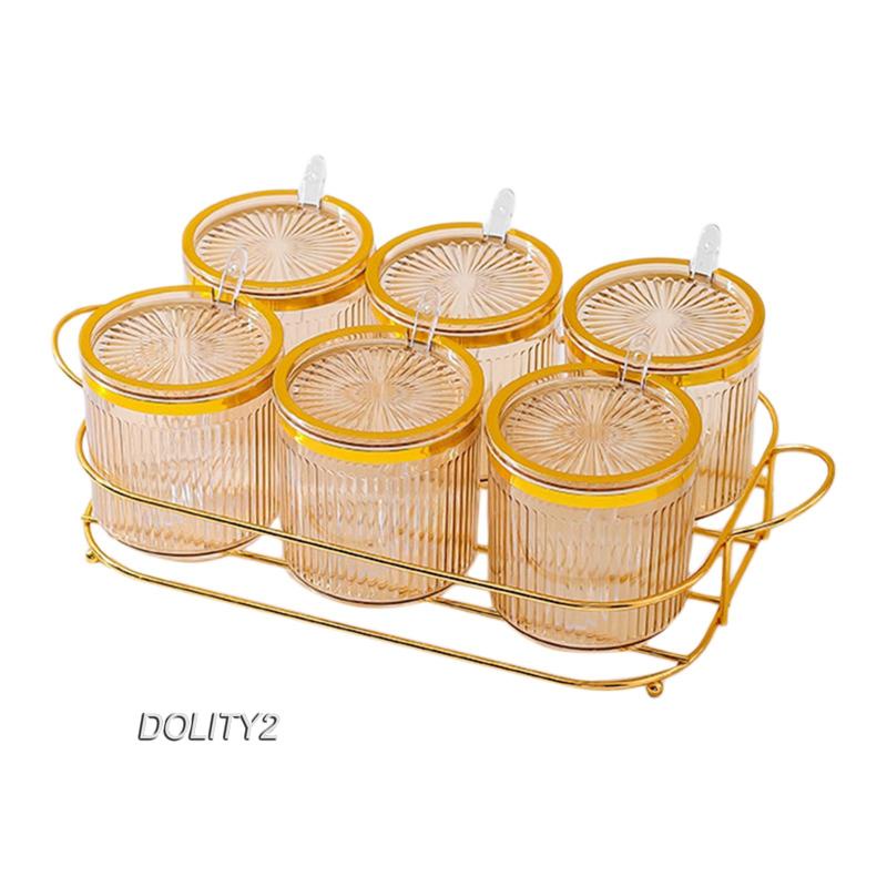 Set 2 Hộp Đựng Gia Vị Có Nắp Và Giá Đỡ Cho Nhà Bếp