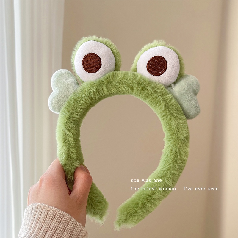 Băng Đô Cài Tóc Áp Suất Cao Rửa Mặt Hình Chú Ếch Vui Nhộn Dễ Thương Cho Nữ