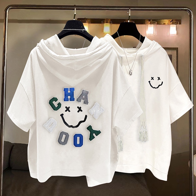 Áo Hoodie Ngắn Tay Thêu Chữ Thời Trang Mùa Hè Dành Cho Nam