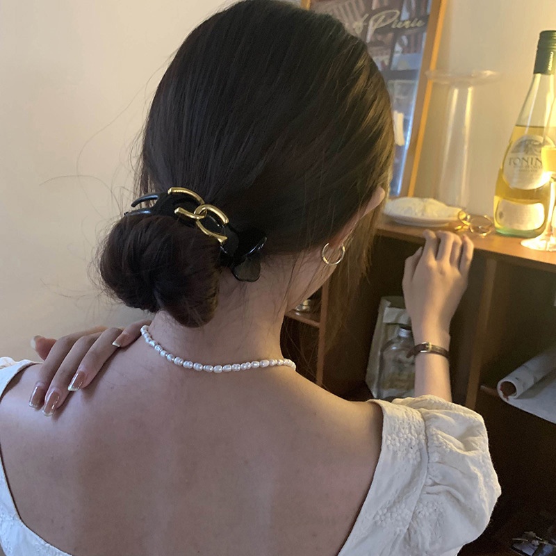 Kẹp Tóc Ngắn Màu Vàng Phong Cách Hàn Quốc Cổ Điển Thời Trang Cho Nữ