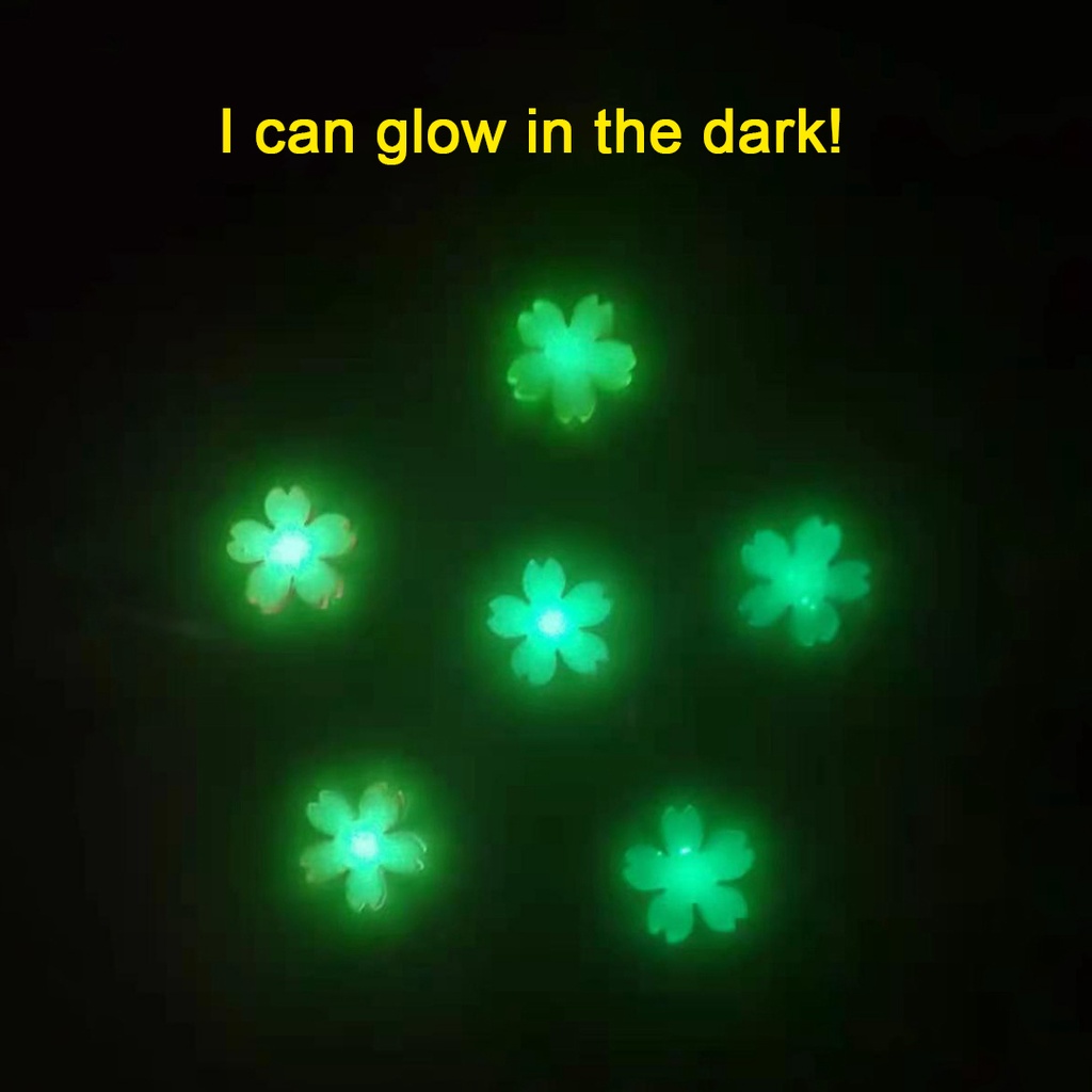 Bộ 5 Miếng Dán Dạ Quang Họa Tiết Hoa Anh Đào Trang Trí Ốp Điện Thoại