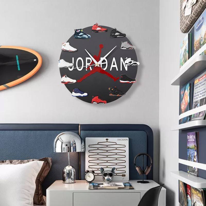 Đồng Hồ Treo Tường Hình Đôi Giày Bóng Rổ AJ1-12 AIR JORDAN 3D Sáng Tạo