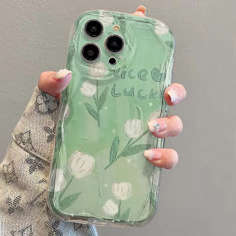 ✅Ốp Điện Thoại Mềm Trong Suốt Chống Sốc Họa Tiết Hoa Tulip Cho iPhone14 / 13promax 12 / 11 7 / 8p xs Q8HF