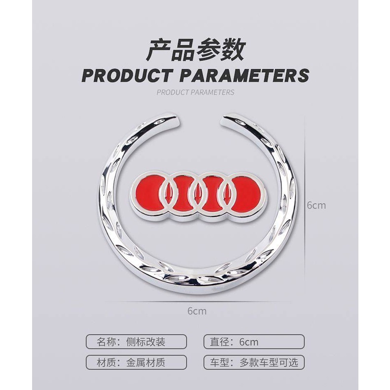 Car 3D Metal Car Badge Sticker Honda Toyota Mercedes Volkswagen Nissan Wheat Car Side Window Body Car Logo Labeling rPsW
