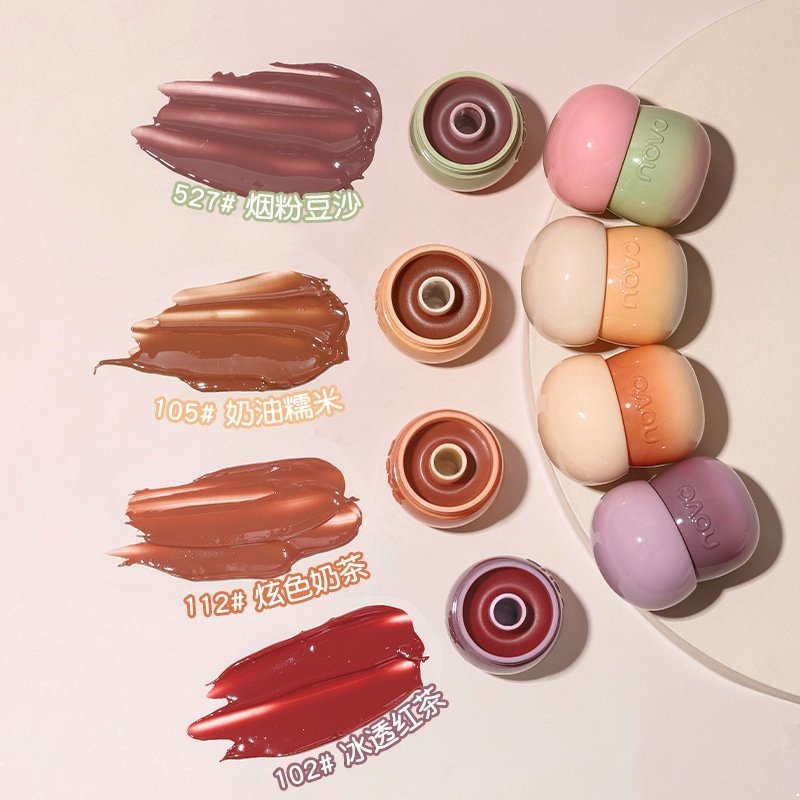 Son Môi NOVO Dạng Thạch Lâu Trôi Thiết Kế Vỏ Hình Nấm Nhỏ Nhắn