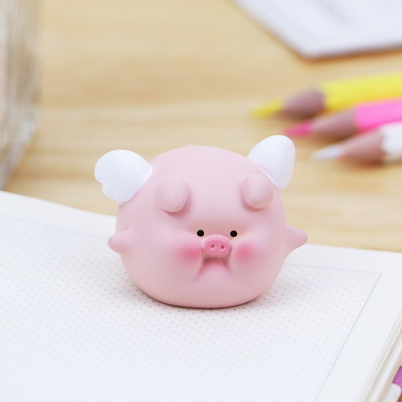 Mô hình heo tròn dễ thương tiểu cảnh, bày bàn làm việc, bàn học, tủ sách, taplo ô tô