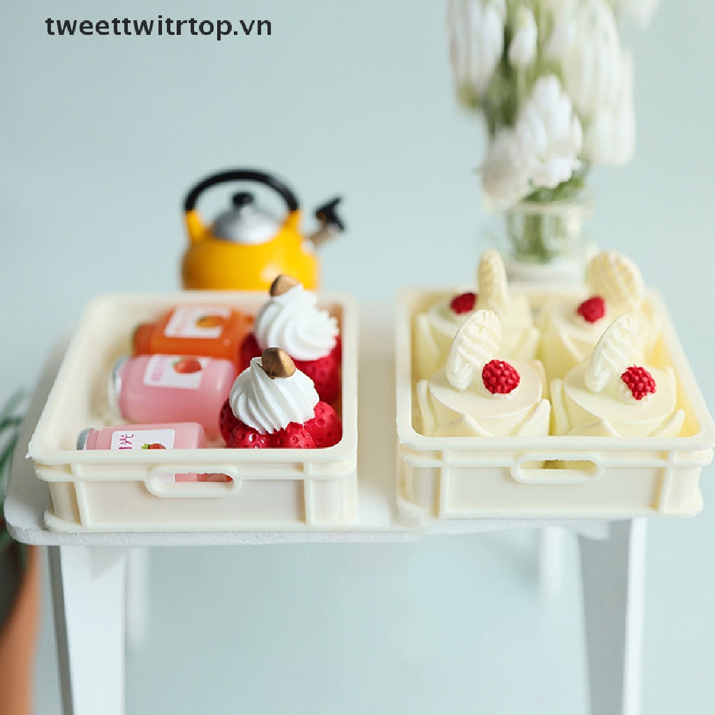 1 Set Giỏ Đựng Bánh Tráng Miệng 1 / 12 Trang Trí Nhà Búp Bê