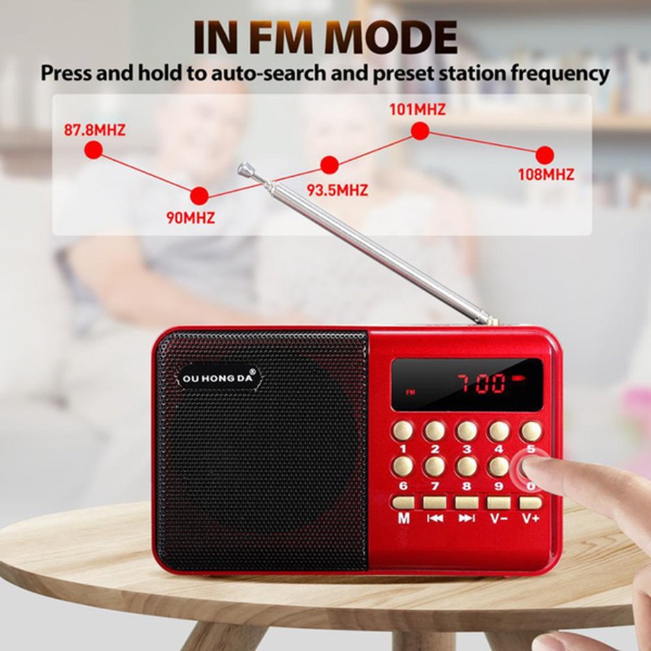 ✱BEST✱ KK11 Mini Portable Radio Digital FM USB TF MP3 Player Speaker For The Elderly