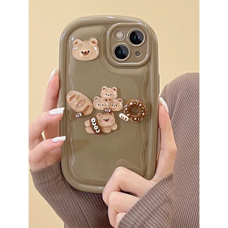 Ốp Điện Thoại Túi Khí Chống Rơi Hình Oval Màu Nâu Tiên Tiến Cho IPhone 14 13 12 11 Pro Max