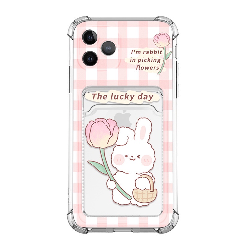 Ốp Điện Thoại In Hoạt Hình Kèm Ngăn Đựng Thẻ Cho iPhone 14 13 12 11 PROMAX XS XR XSMAX SE2020 6 7 8PLUS MINI 2 / 3