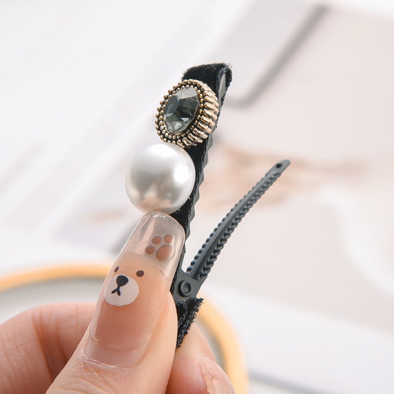 Kẹp Tóc Đính Đá / Ngọc Trai Phong Cách Cổ Điển Thanh Lịch Dành Cho Nữ