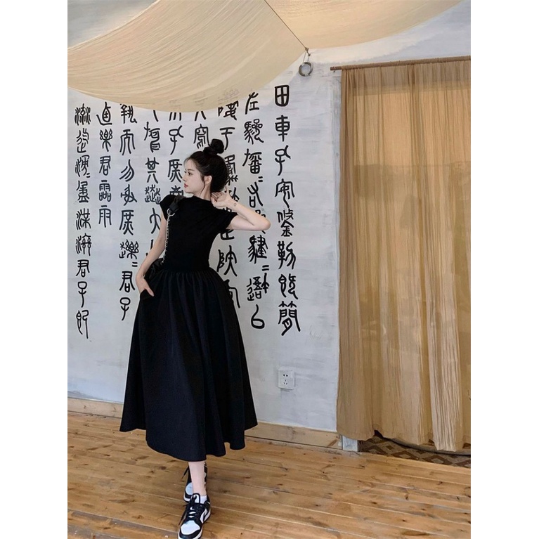 Đầm Dáng Ôm Phong Cách Hepburn Pháp Thời Trang Mùa Hè Mới Dễ Phối Đồ