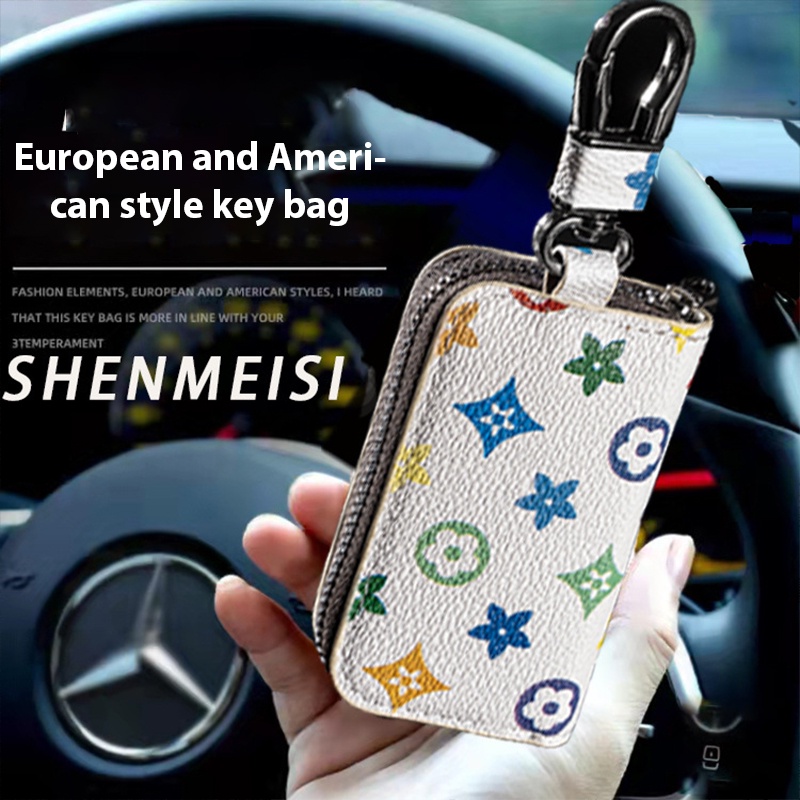 Túi Đựng Chìa Khóa Xe Hơi Có Khóa Kéo Phong Cách Hàn Quốc Thời Trang Cho Nam Và Nữ