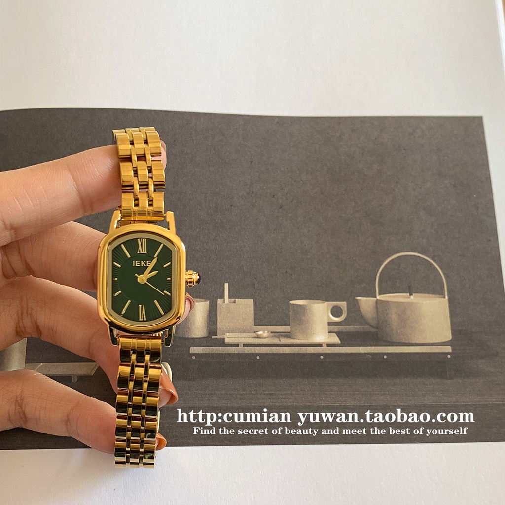Cổ điển Pháp cổ điển thời trung cổ vàng đồng hồ đeo tay thạch anh con trỏ phù hợp với tất cả các trận đấu nữ ánh sáng sa
