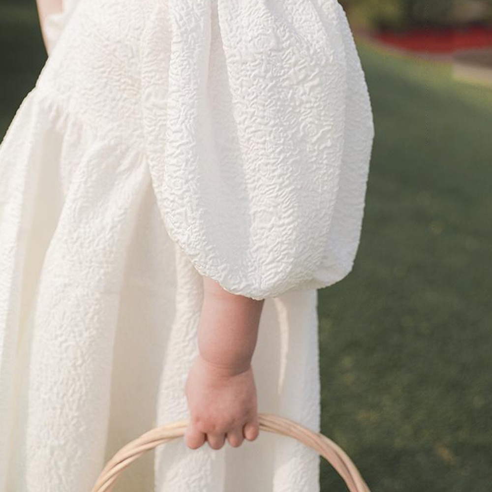 BEAR LEADER Đầm Công Chúa Tay Phồng Màu Trơn Mẫu Mới 2023 Thời Trang Mùa Hè Cho Bé Gái 1-6 Tuổi