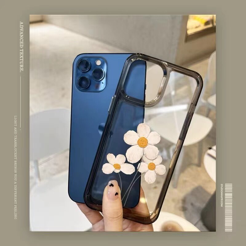 Ốp Điện Thoại TPU Mềm Trong Suốt Họa Tiết Hoa Chống Sốc Cho IPhone 14 Pro Max 13 11 12 Pro XS Max X XR 7 8 6 6S Plus
