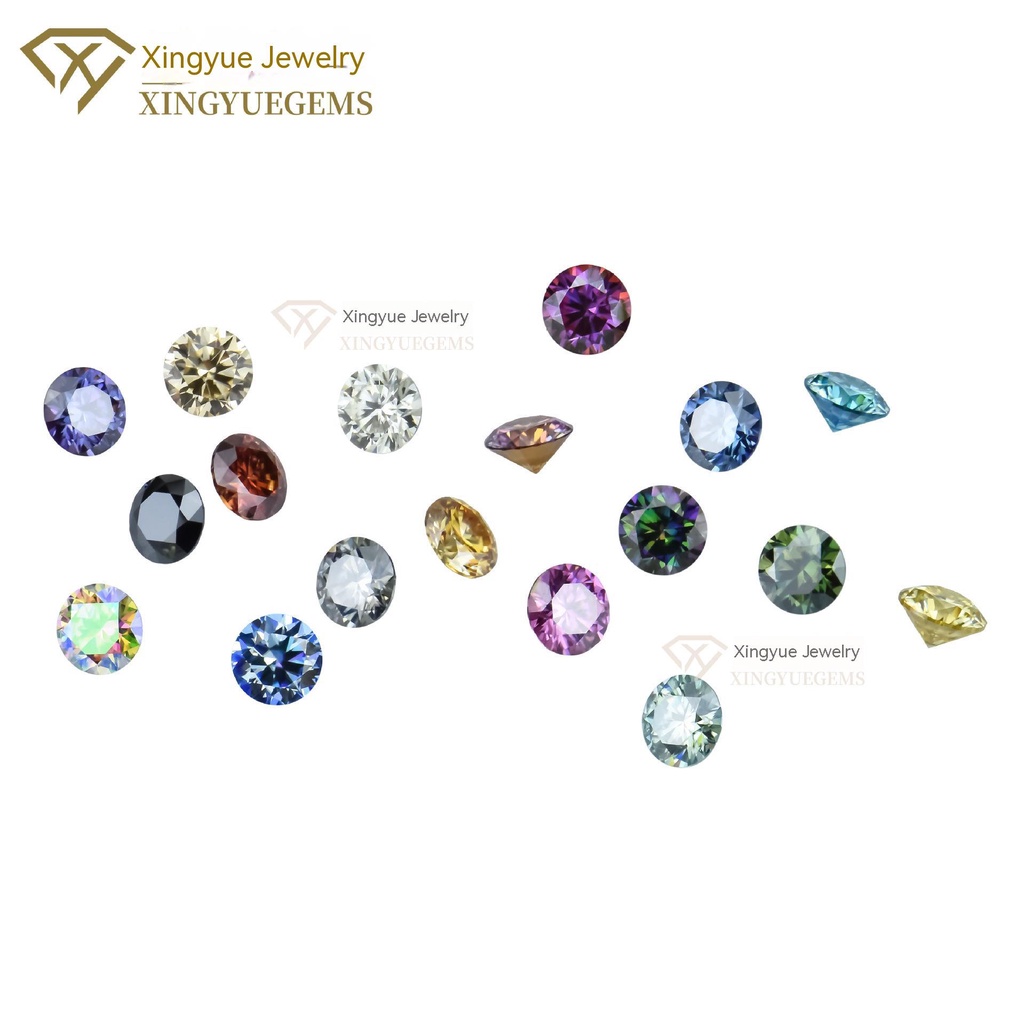 Màu sắc Moissanite Kim cương  Kim cương nhân tạo có thể vượt qua bút kim cương thử nghiệm với giấy chứng nhận giám định tròn tám sao tám mũi tên cắt