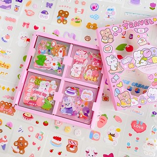 Set 20 Tấm sticker cute dễ thương, Hộp 100 tấm nhãn dán dễ thương trang trí sổ tay, set 100 tấm sticker cute namnhoshop