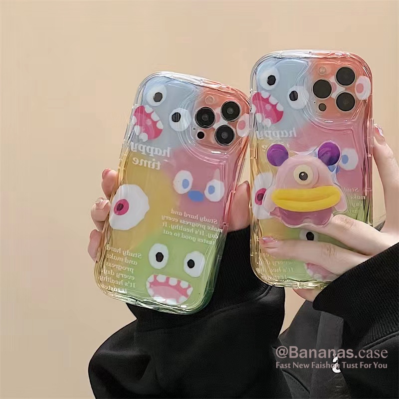 Ốp Điện Thoại Mềm Có Giá Đỡ Hình Quái Vật Cho iPhone 14 Plus 14 13 12 11 Pro Max X Xr Xs Max 7 8 6 6s Plus SE2020