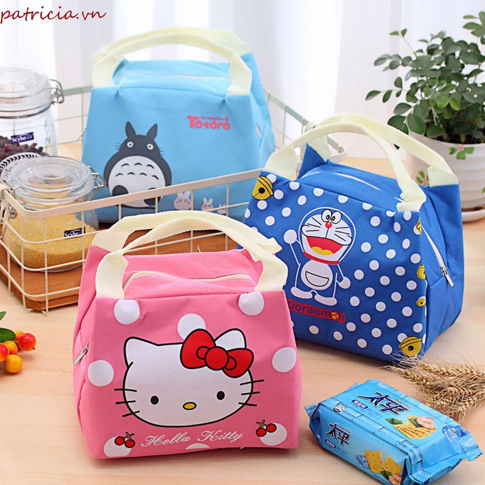 Túi Đựng Hộp Cơm Trưa Giữ Nhiệt Chống Thấm Nước In Họa Tiết Hoạt Hình Totoro Dễ Thương Tiện Dụng Mang Theo Du Lịch