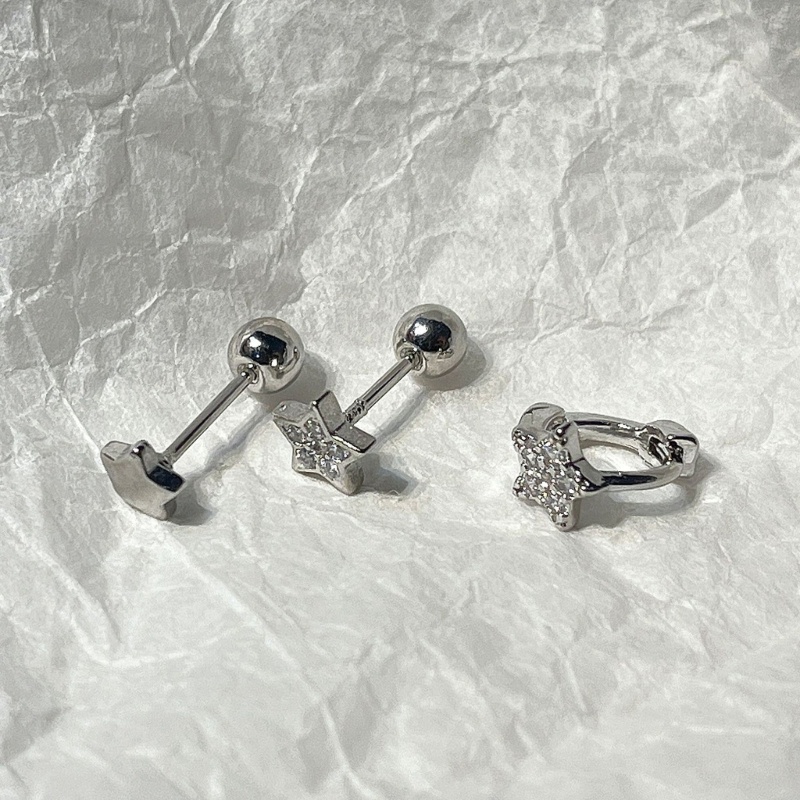 Set 3 Cặp Bông Tai Ngôi Sao Năm Cánh Thời Trang Nữ