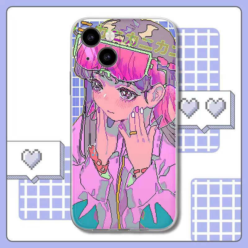 ✅Ốp Điện Thoại In Hình Cô Gái Phong Cách Đường Phố Cho iPhone12 13 / 14Promax 11 XR XS / 7 / 8pins