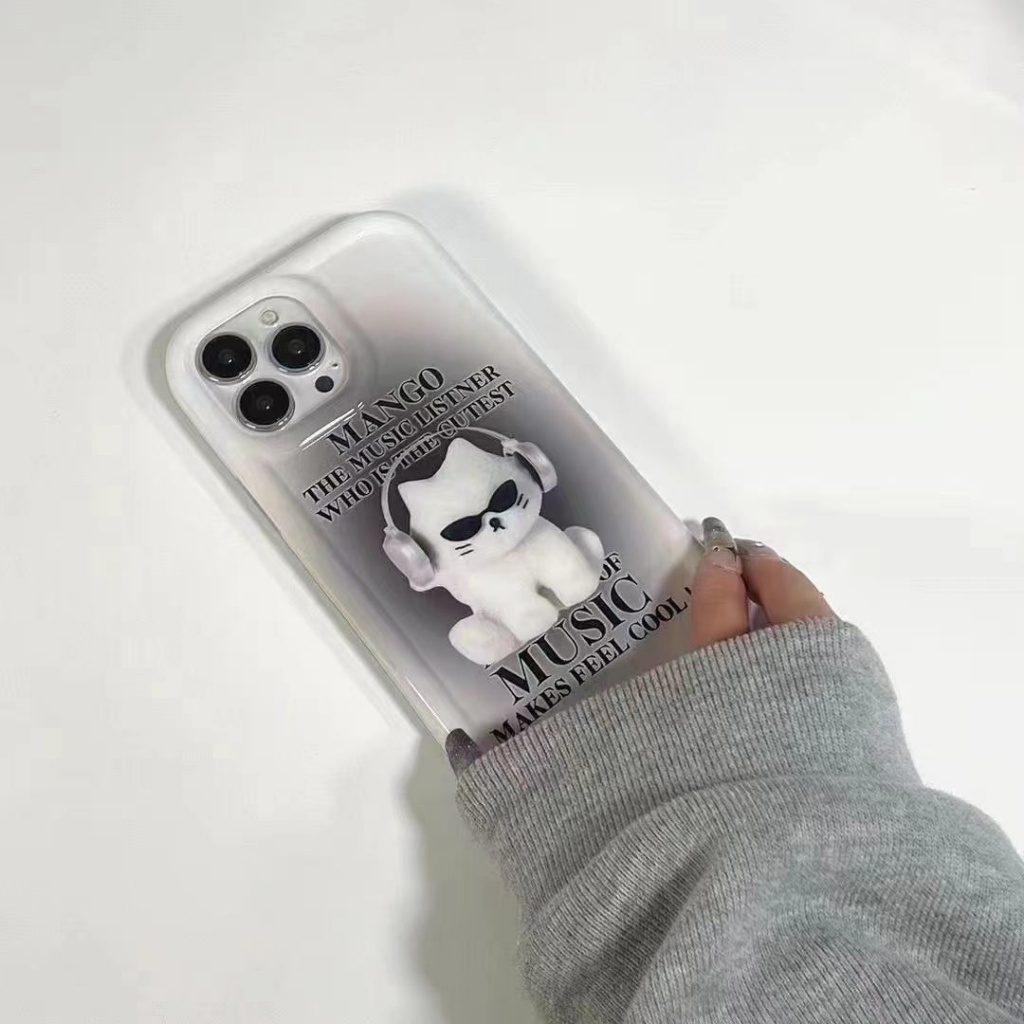 ✅Ốp Điện Thoại Túi Khí Mềm Hình Mèo Đeo Kính Mát Cho Iphone 13pro11 12 78Plus 14Promax 13Promax 11 14 xr 5