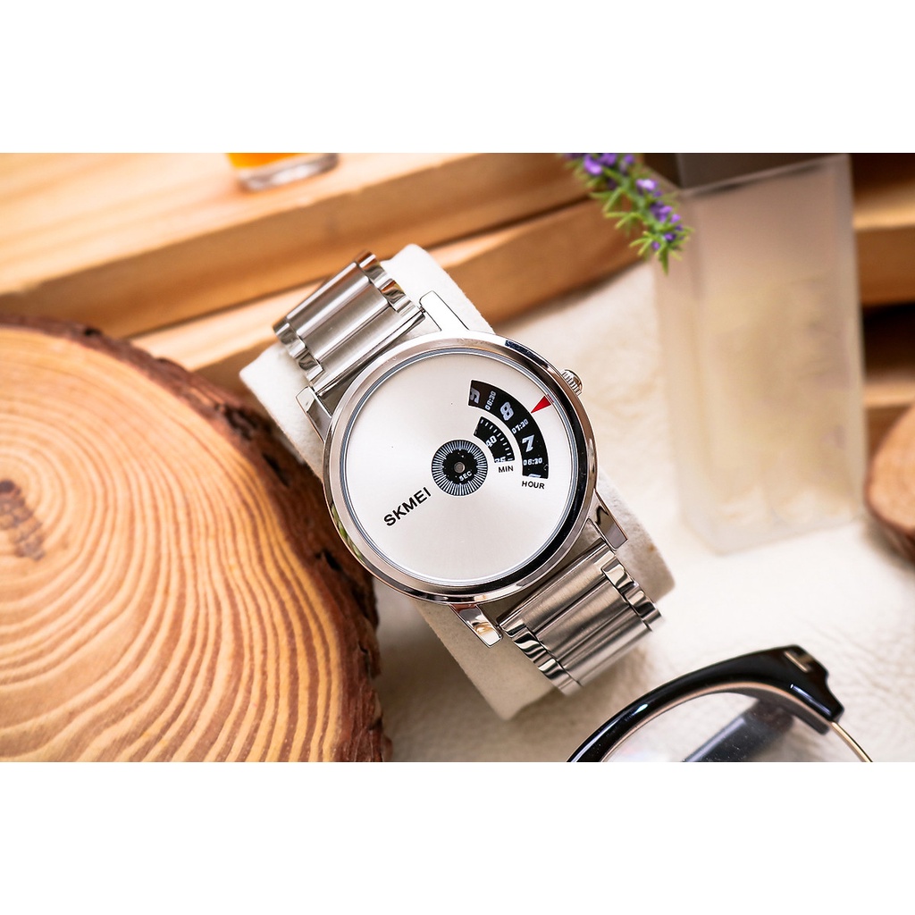 Đồng hồ nam Skmei 1260 dây thép bạc