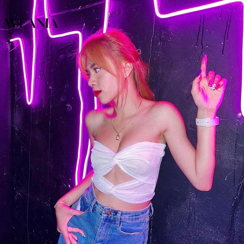 Áo Ống Đan Dây Hở Lưng Thời Trang Mùa Hè Quyến Rũ Cho Nữ