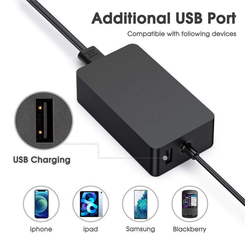 Bộ Sạc 44W / 65W AC Cho Laptop Microsoft Surface Pro Go 3 4 5 6 7 8