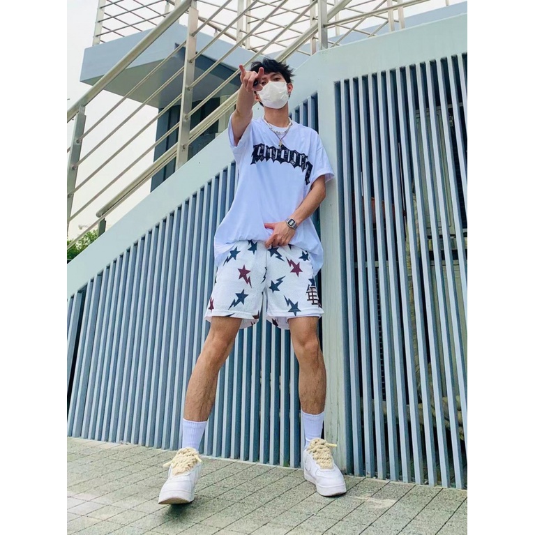 Eric Emanuel EE Quần Short Thể Thao Giả Hai Mảnh Dài Đến Đầu Gối Nhanh Khô Phong Cách Đường Phố Mỹ