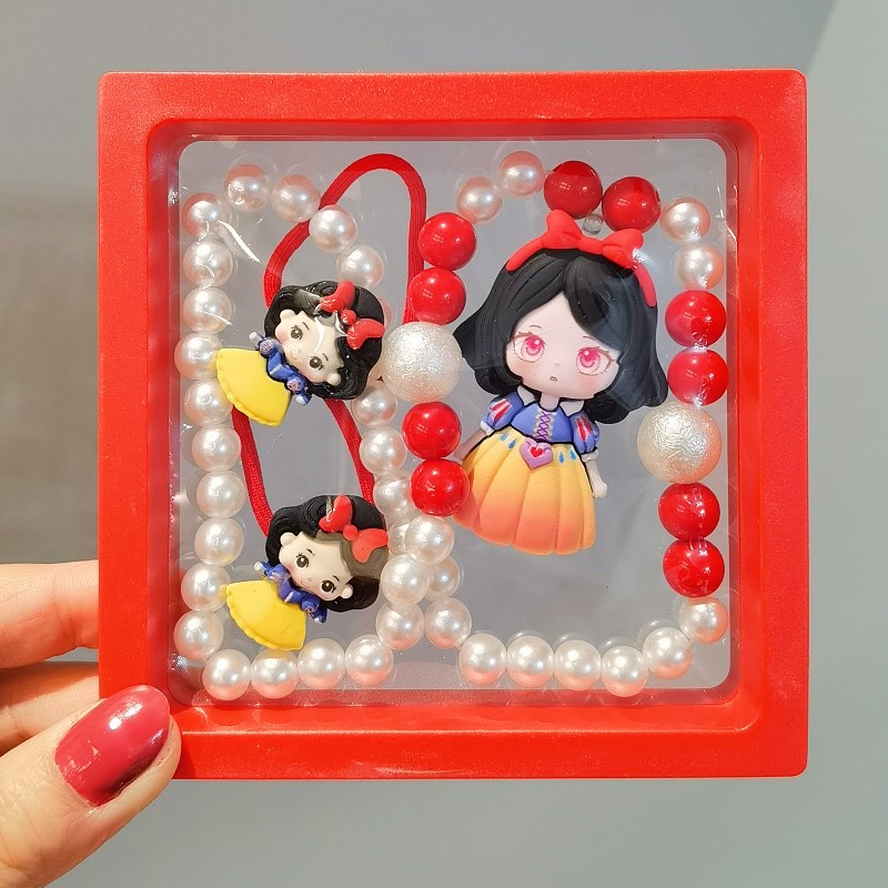 Bộ Vòng cổ + Dây Buộc Tóc Hình Công Chúa Tiên Cá Hoạt Hình Cho Bé Gái