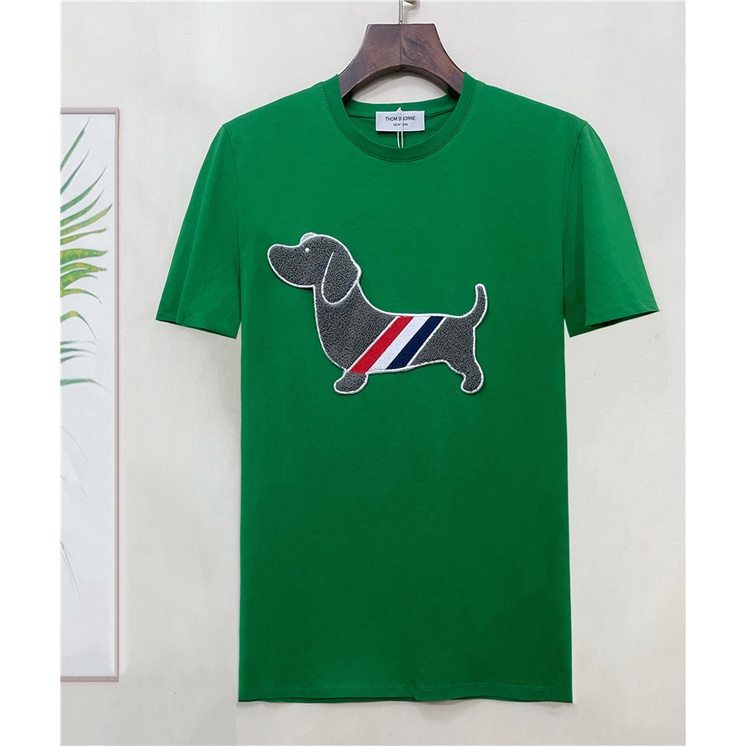 Áo Thun Nam Cổ Tròn Ngắn Tay Thêu Hình Cún Dễ Thương Nhiều Màu Sắc Cỡ S-4XL Dài 0M BR0WN