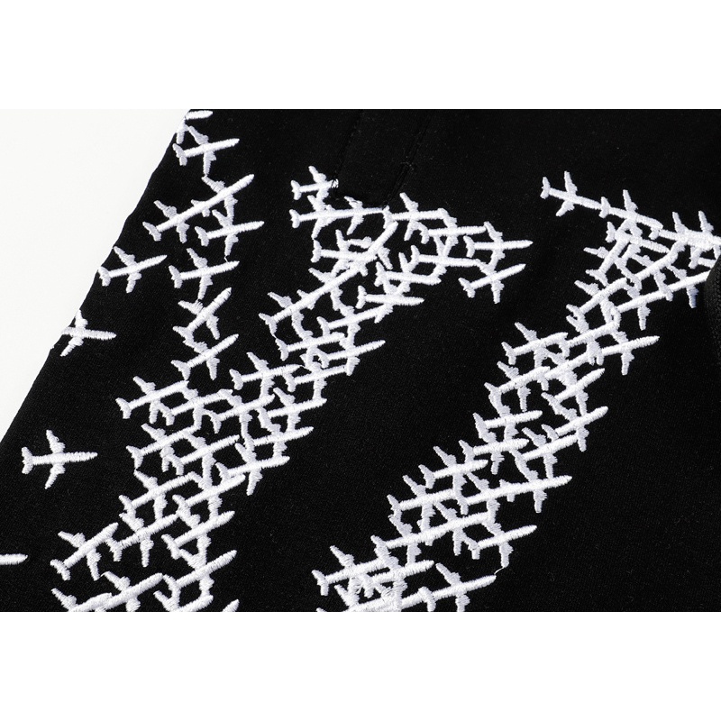 L &amp; V - Quần Short Thêu Họa Tiết Máy Bay Cao Cấp Thời Trang Đường Phố Mới Nhất Dành Cho Nam Và Nữ Cùng Phong Cách