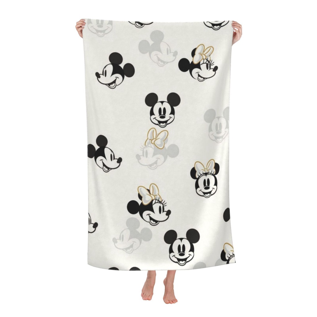 Khăn Tắm Cỡ Lớn 80x130cm In Họa Tiết Chuột Mickey Xinh Xắn Siêu Thấm Hút Tiện Dụng