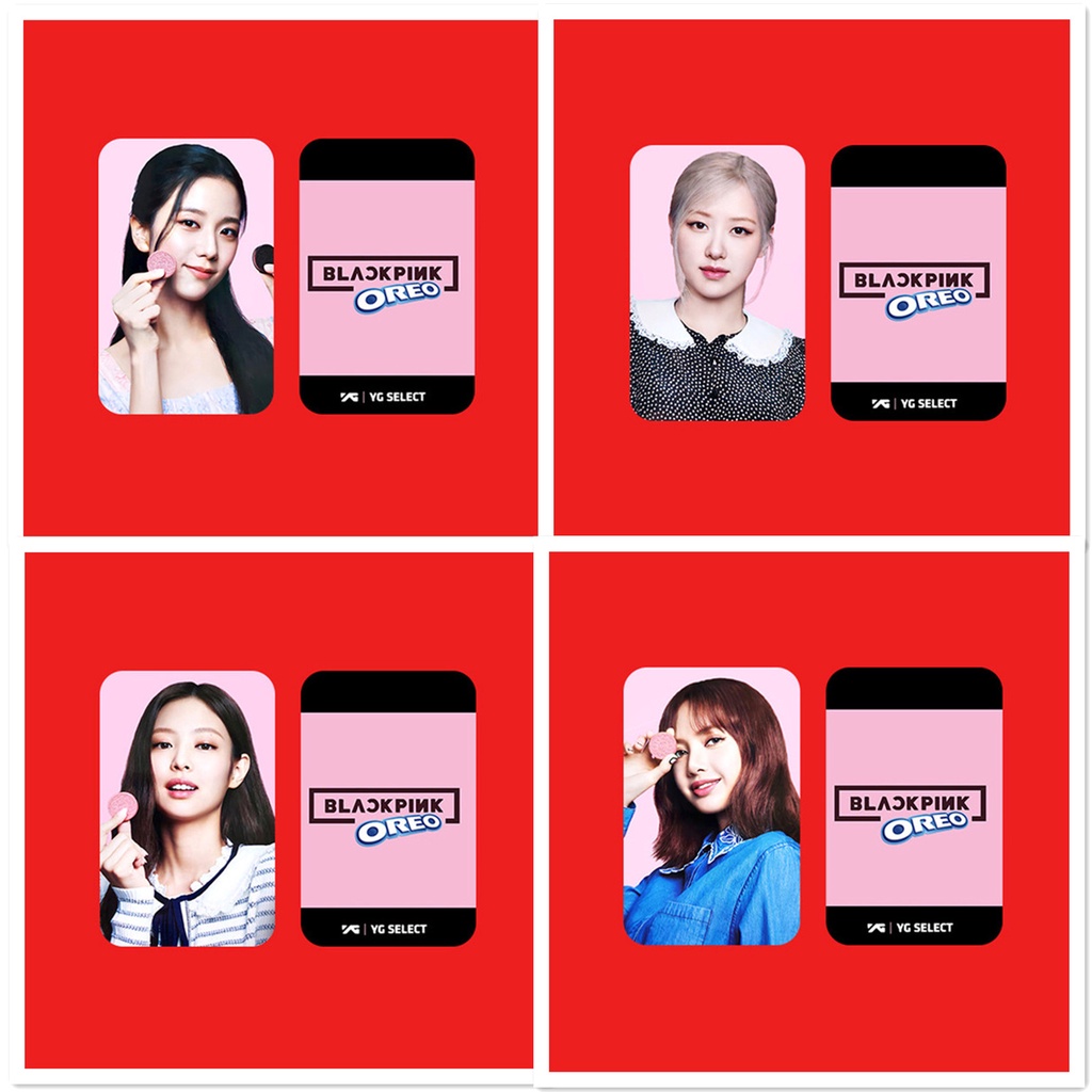 5 Cái / bộ BP OREO Ad Photocards JENNIE JISOO LISA ROSE Lomo Cards BP Kpop Bưu Thiếp