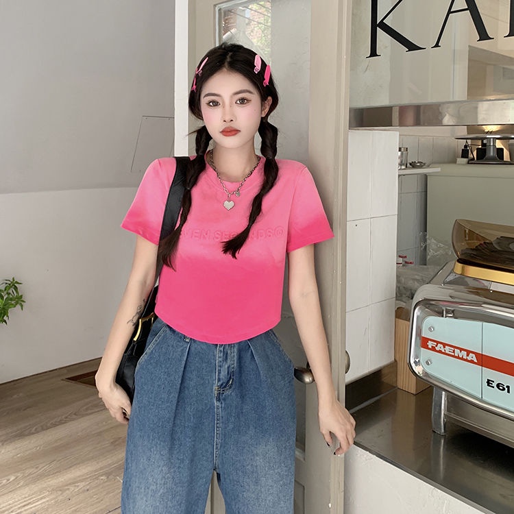 COZOKC Áo Thun Ngắn Tay In Chữ Phong Cách Retro Thời Trang