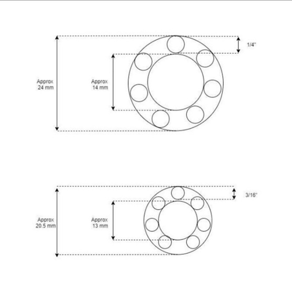 Bộ Trục Trước Sau 108mm 145mm Kèm Bóng 1 / 4,3 / 16 Chuyên Dụng Cho Xe Đạp